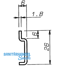 CAMAR Schrankaufhnger-Wandleiste, Korpus-B 300, Lnge 257, Stahl verzinkt