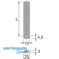 HETTICH PRESTIGE 2000 Schubstange, 10x3, L 1600, 72688