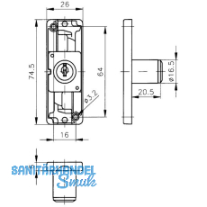 HEKNA 630 Zylinder Schubstangenschloss rechts, Zamak
