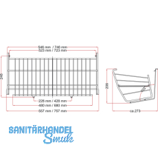 Schuhablage-Anschraubsen B 557,Stahldraht kunststoffbeschichtet silber RAL 9006