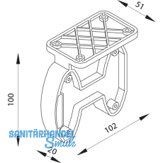 Befestigungsteil C 1, 52x100x102 mm, Kunststoff wei