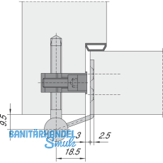 Klemmbock fr Holzzargen V 3604, Stahl verzinkt