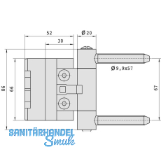 Haustrband BAKA 2D/20 o. Stiftsicherung, Zapfen 9,9 x 40 mm, Stahl verzinkt