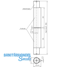 Bandrolle 3D, Bandhhe 180 mm, Stahl blank, Abdeckkappen verzinkt