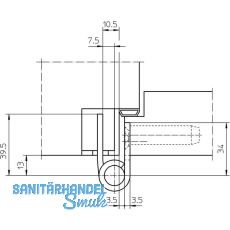 Objektband VX 7728 f. geflzte flchenb. Tren, Bandh. 120 mm, Edelstahl
