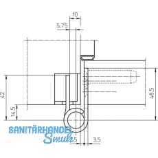 Objektband VX 7729 f. stumpf einsch. Tren, Bandhhe 120 mm, Edelstahl