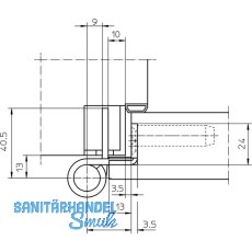 Objektband VX 7939 f. geflzte Tren, Bandhhe 160 mm, Edelstahl
