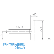 Trband-Flgelteil Variant V 0020 f. geflzte Tren, Band  15 mm, vernickelt