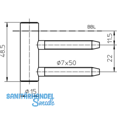 Trband Rahmenteil V 4400 WF, Bandhhe 48,5 mm, Stahl verzinkt