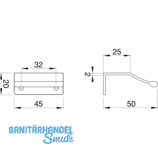 Ladengriff Alioth LA 32 mm, Breite 45 mm, Aluminium schwarz matt