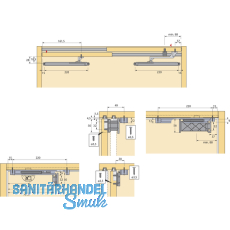 HETTICH SLIDE LINE 55 - LaufteiL - zum Anschrauben, 30 Kg, KS braun