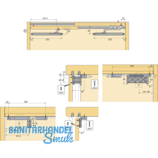 HETTICH SLIDE LINE 56 - Beschlgegrt., TK 40 Kg,3 trig