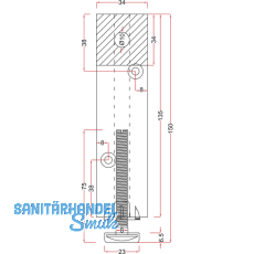 Sockel-Hhenversteller 135 x 34 x 34 mm, Fichte