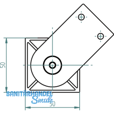 Sockelfu-CAPRI ALU, 50 x 50 x 100 mm, Aluminium Edelstahl Effekt