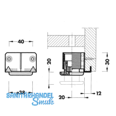 Hhenversteller zum Einschlagen 300, 28, Tragkr.100KG, FE blank/KS schwarz