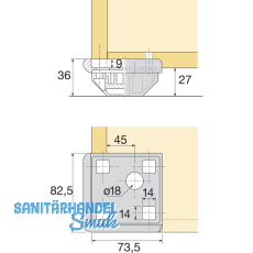 HETTICH SYSTEMA TOP 2000 Sockelplatte mit Kantenschutz, schwarz