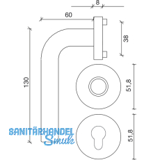 SOLIDO Wechselgarnitur DUBLIN m. Rosetten PZ, FH-EI30, Edelstahl