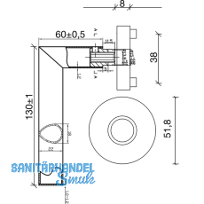 SOLIDO Drckerlochteil GLASGOW - auf Drckerros., Edelstahl matt