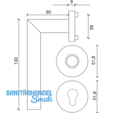 SOLIDO Wechselgarnitur NORWEGEN m. Rosetten PZ, FH-EI-30, Edelstahl