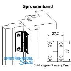 Sprossenband fr Sprossenrahmen, rechts, Kunststoff dunkelbraun (11154)