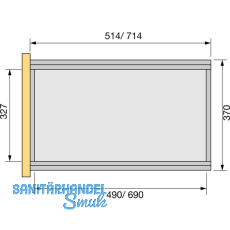 HETTICH SYSTEMA TOP 2000 Stahlschubkasten 392 mm,370 x 514 mm, Alu-Finish