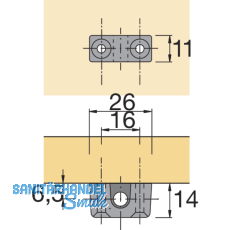 HETTICH PRESTIGE 2000 Zyl.-Drehstangenschloss Z23 Set, Dornma 25, 18