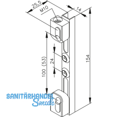 Stangenkupplung M 10, Stahl gelb verzinkt