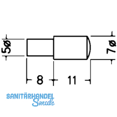 Steckbodentrger KU, Bohr  5 mm, Kunststoff wei, VPE 100 ST