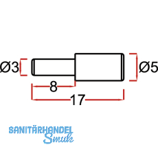Steckbodentrger Mini, Bohr  3 mm, vernickelt, VPE 100 ST