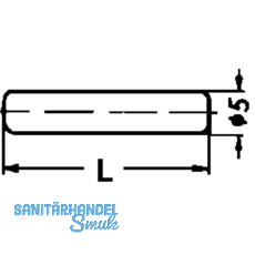 Steckbodentrger Stift, Bohr  5 mm, Lnge 24 mm, vernickelt, VPE 100 ST