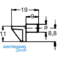 Steckbodentrger Winkel 2, Bohr  5 mm, Kunststoff braun, VPE 100 ST
