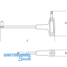BETA Sechskant Stiftschlssel 96TBP mit Quergriff und Kugelkopf 5.0 mm