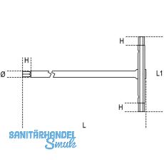 BETA Sechskant Stiftschlssel 951 mit T-Griff 6.0 mm