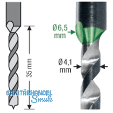 SPAX Stufenbohrer mit 2 Bohrstufen 4,1 und 6,5 mm