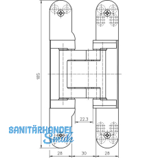 Trband TECTUS TE 541 3D FVZ,verdeckt f. stumpfe Tren, Edelstahl-Effekt