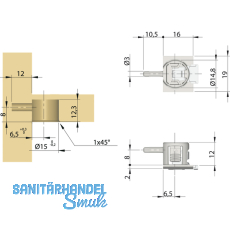 Steckbodentrger Unico, Bohr  5 mm,Zinkdruckguss vernickelt/KS