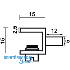 Glastablar-Klemmtrger, Glasstrke 6-8 mm, Messing verchromt poliert