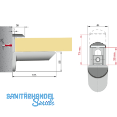 Tablar-Klemmtrger Kaiman Maxi, Materialstrke 39-73 mm, silberfarbig RAL 9006