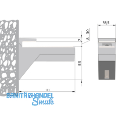 Tablar-Klemmtrger Kalabrone, Materialstrke 8-30 mm, silberfarbig RAL 9006