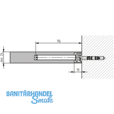 Tablartrger Nova 3, Tablarstrke 24 mm, Bohrtiefe 116 mm, verzinkt