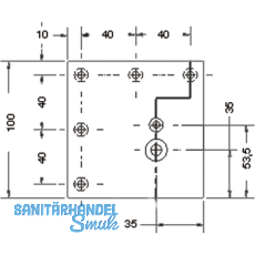 Tischfu 70 x 70 mm, Lnge 420 mm, Alu gebrstet,Platte Stahl 120x120 mm