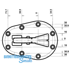 Tischfu \"Click\"  50 mm, Lnge 705 mm, Aluminium silber gerillt