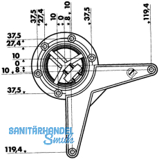 Ersatz-Befestigungsplatte oben - Tischfiuss zylindrisch/Aluminium  80 mm