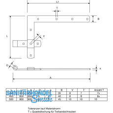 Torwinkelbnder einseitig gerollt, o.Kegel,Schenkel 400 x 300mm,Edelstahl-Effekt