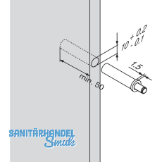 BLUM BLUMOTION 970-griffseitig einbohren, Bohr 10, KS staubgrau RAL 7037