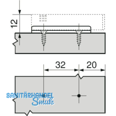 BLUM BLUMOTION Adapterplatte gerade, Zink vern.