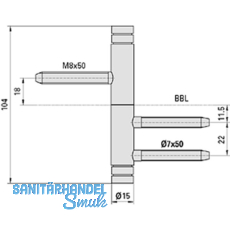 Trband Design V 3420 WF BASIC, Band  15 mm,Bandhhe 104mm,Stahl verchromt matt