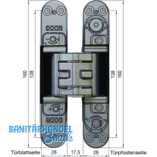 Trband K5080, 160 x 28 x 10 mm, Zamak verchromt matt
