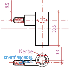 Trband Rahmenteil INCANTO 3-tlg. gekrpft,rechts,Bandh. 38,5mm,Stahl vernickelt