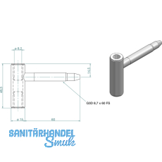 Trband Rahmenteil SCH 27- Holz, Bandhhe 48,5 mm, Stahl verzinkt